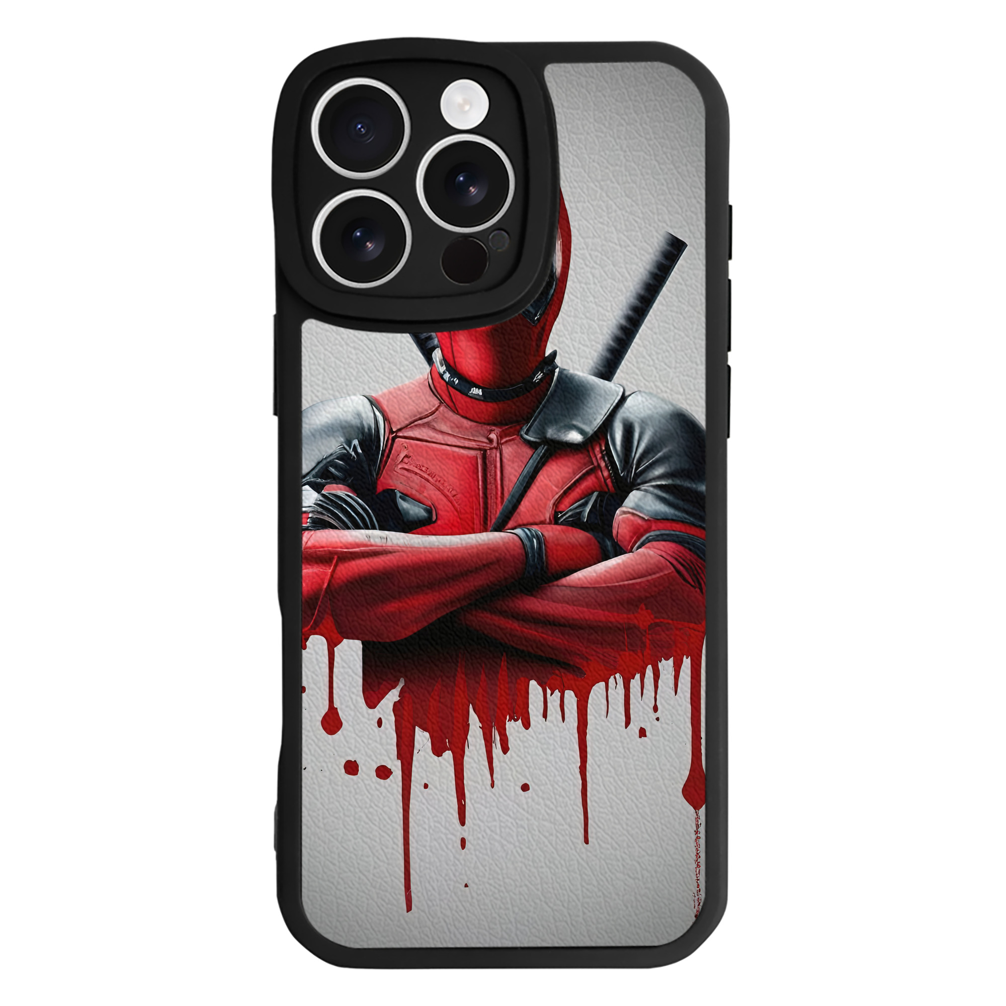 （画像用） Deadpool デッドプール 【iPhone 16シリーズ対応】シリコンスマホケース（レザー調） 材質：シリコン